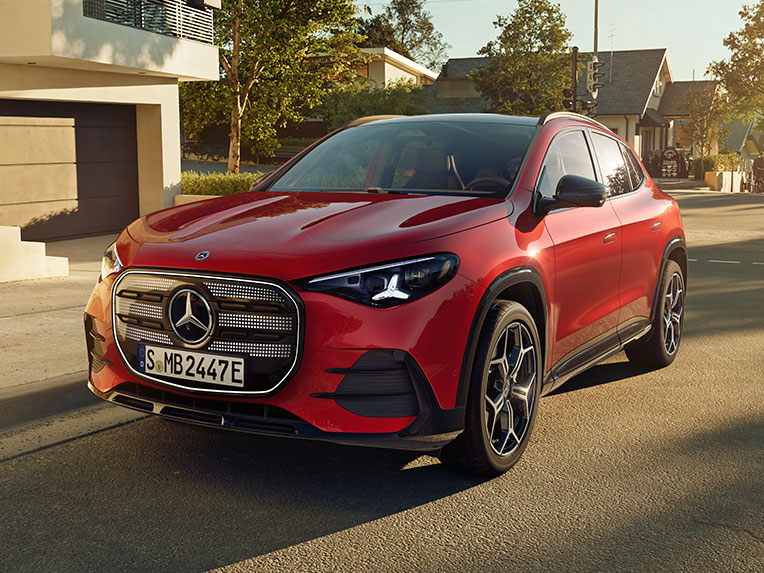 Der neue elektrische GLA | Mercedes-Benz Detailansicht des Kühlergrills des elektrischen GLAs.