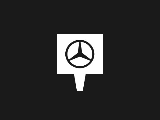 Weißes Icon auf schwarzem Hintergrund. 