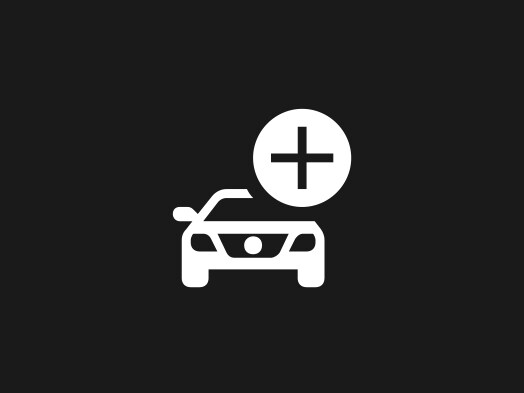 Weißes Icon auf schwarzem Hintergrund. 