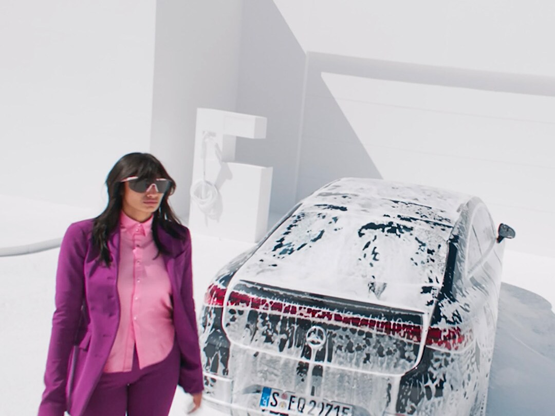 Der Bildschirm der Mercedes-Benz Car Wash App.