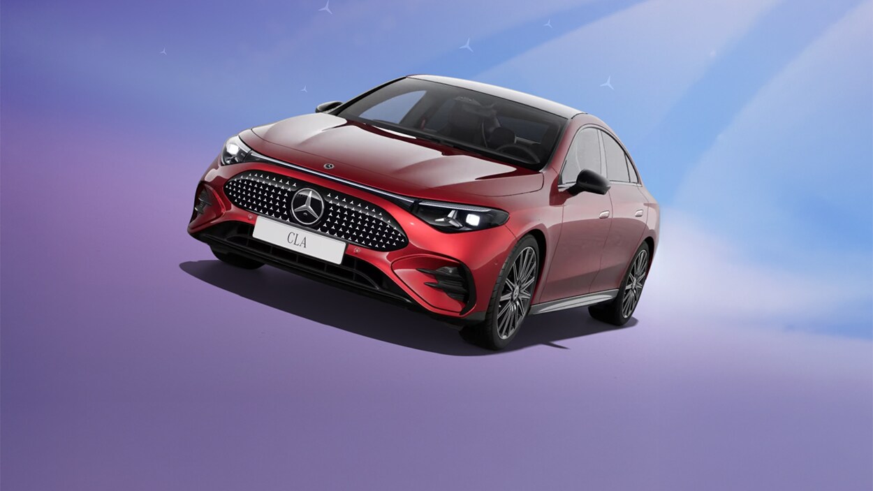 Der neue elektrische GLC unter einer Brücke.