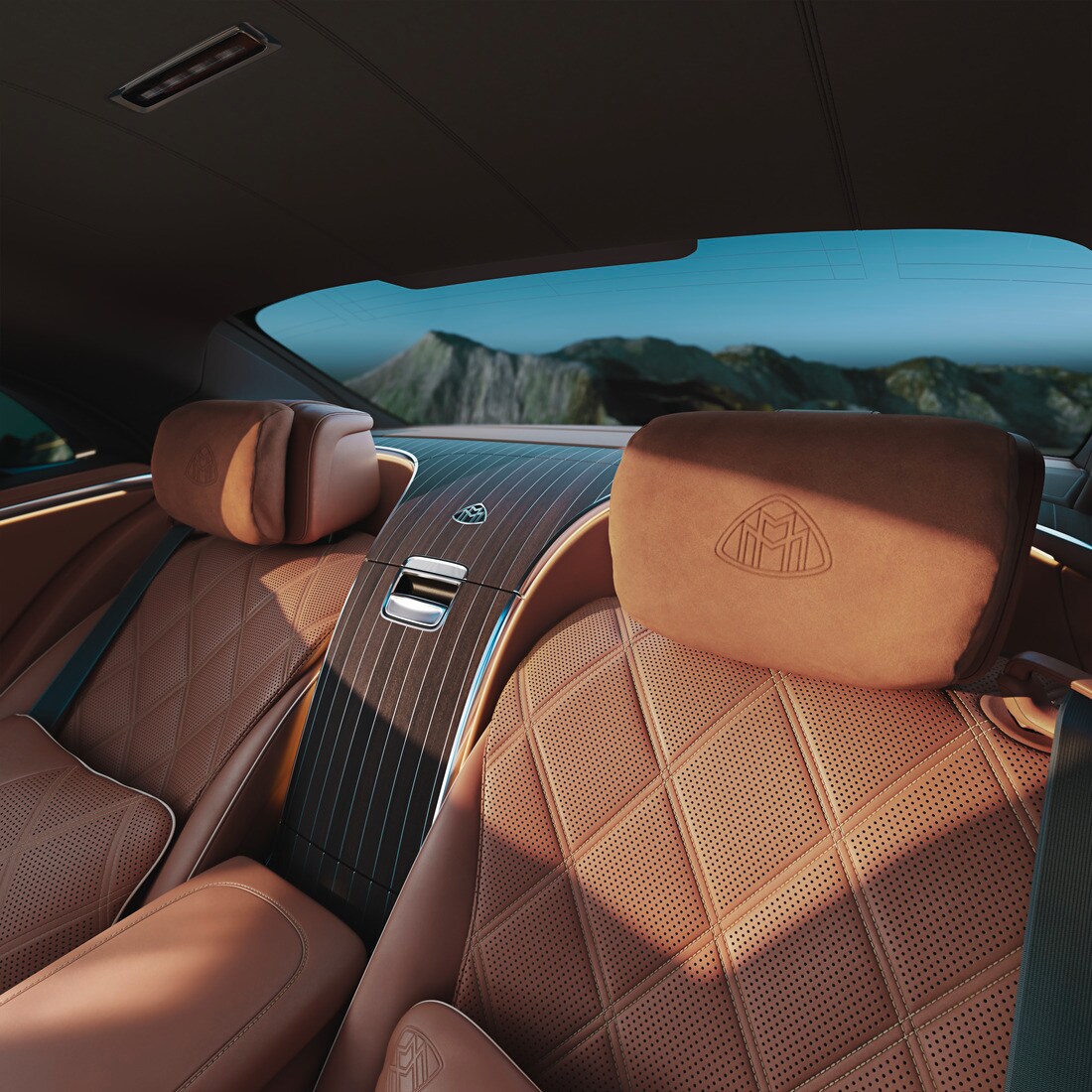 Die Mercedes-Benz Maybach S-Klasse Hinteresitze mit der MANUFAKTUR personalisierung.