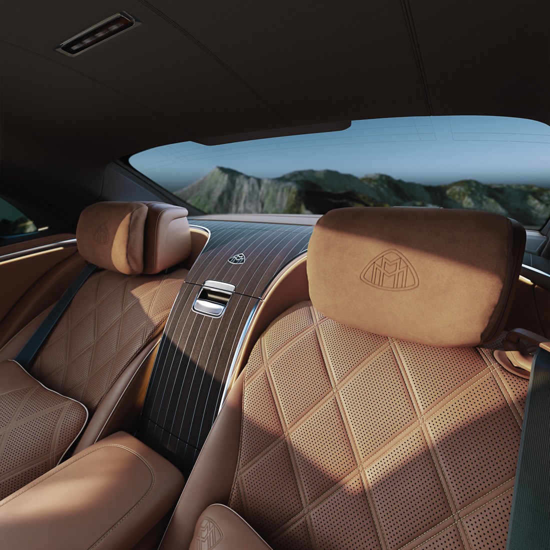 Die Mercedes-Benz Maybach S-Klasse Hinteresitze mit der MANUFAKTUR personalisierung.