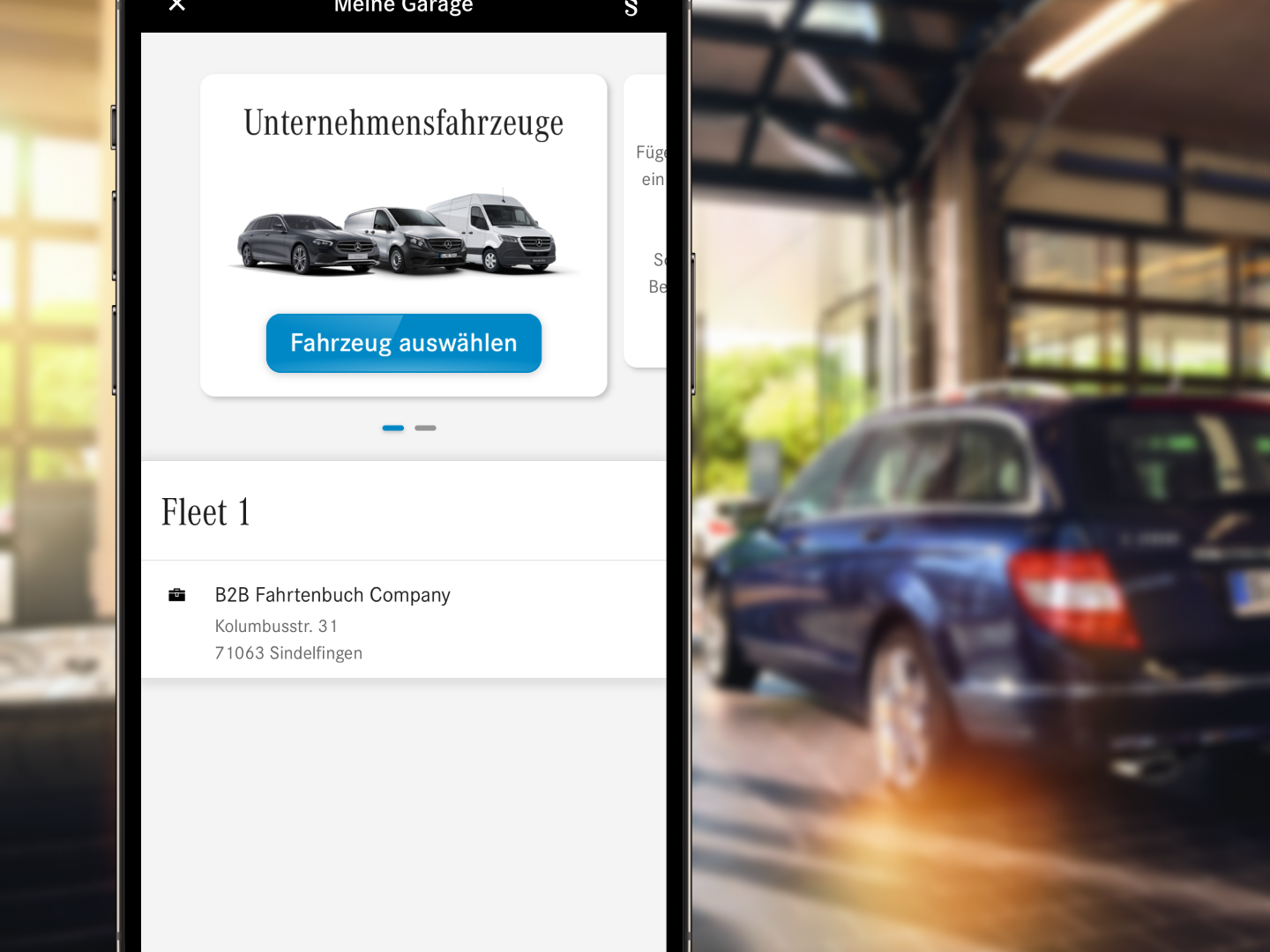 Ein Handy in einer Garage.