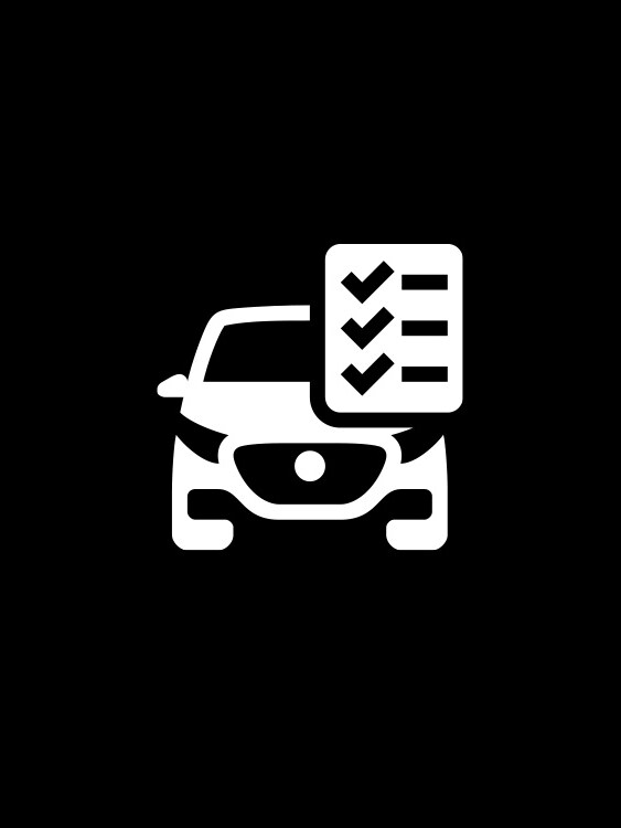 Weißes Icon auf schwarzem Hintergrund. 