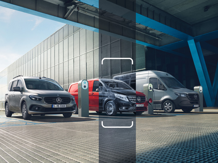 Entdecken Sie die Mercedes-Benz Elektro-Vans Mercedes-Benz Elektro-Van in Dunkelgrau