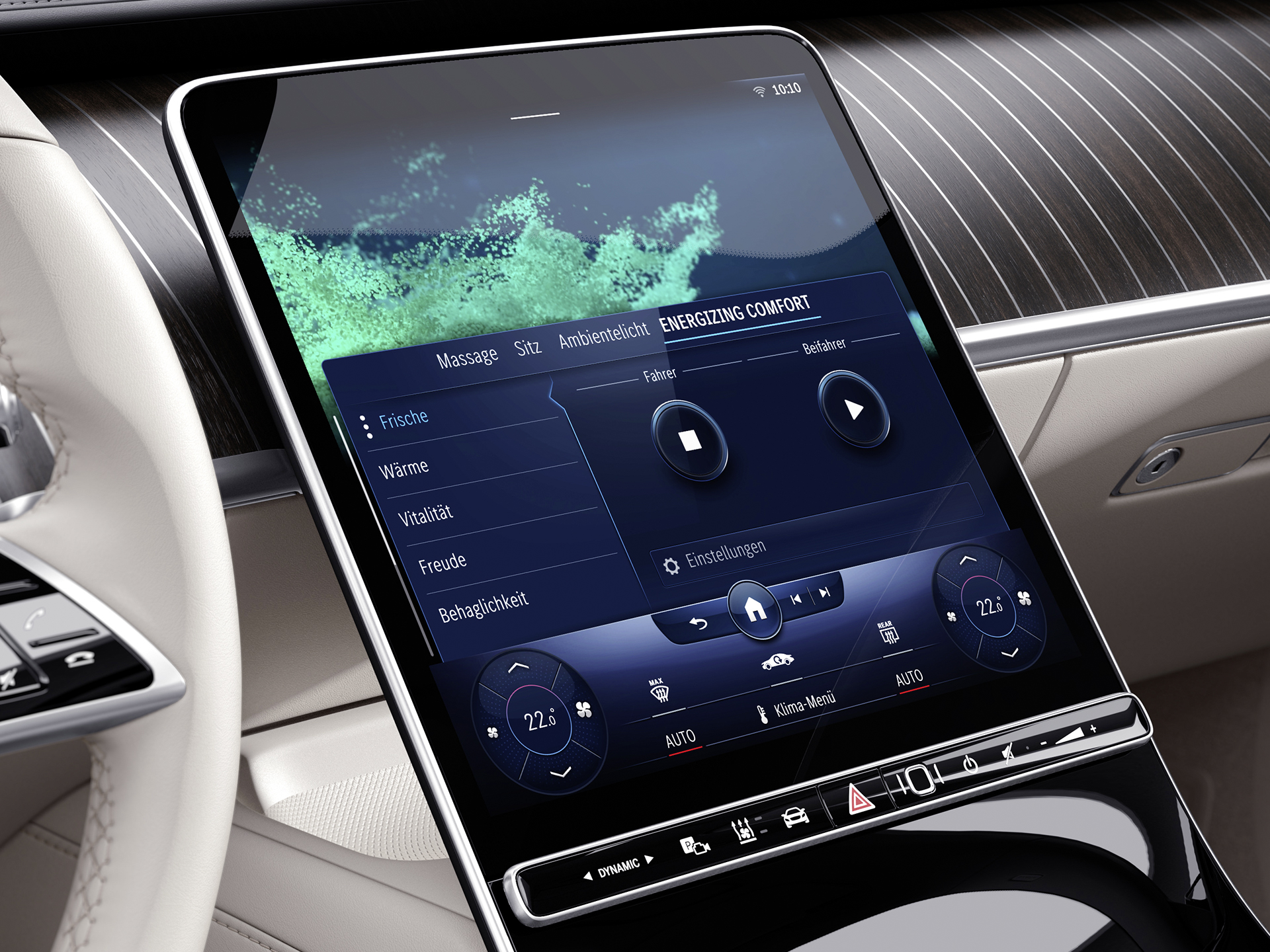 Komfort | Digitale Extras | Mercedes-Benz Die ENERGIZING COMFORT-Anzeige in einem Mercedes-Benz Fahrzeug.