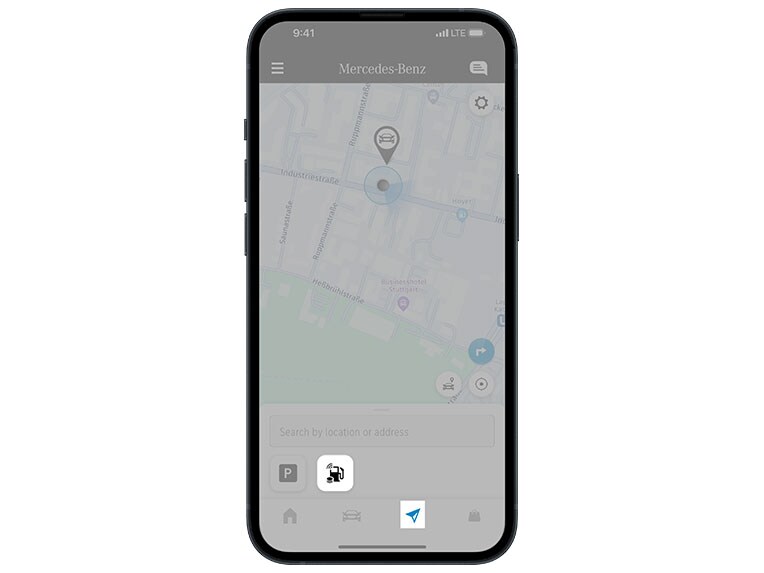 Schritt 1 zum digitalen Bezahlen mit Fuel & Pay in Ihrer Mercedes-Benz App.