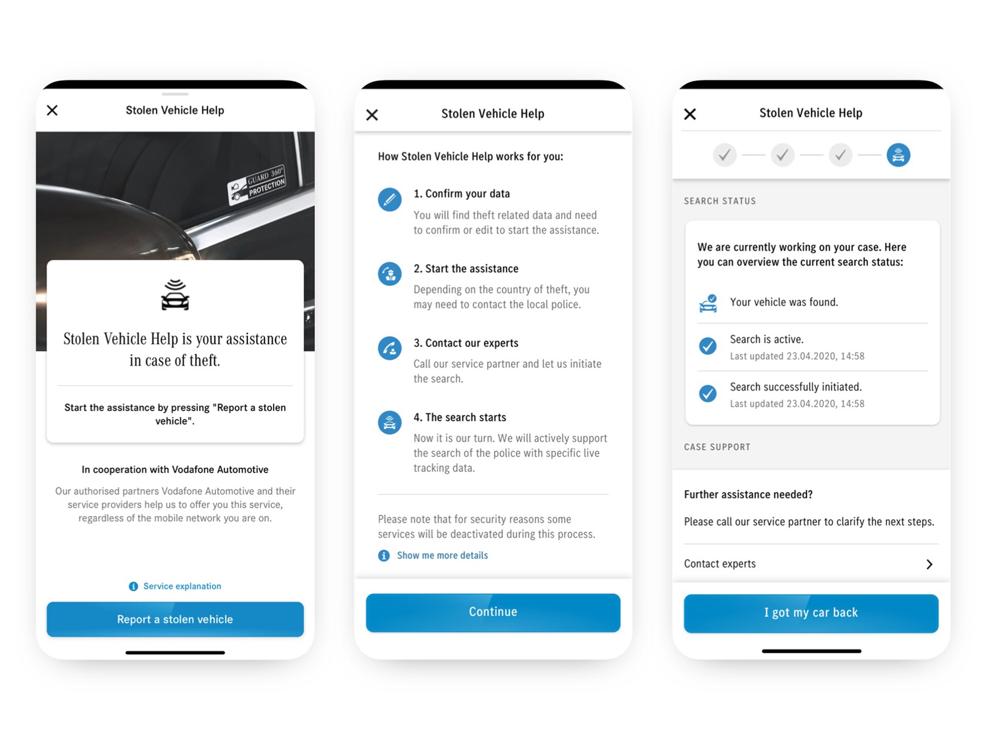 Hilfe bei Fahrzeugdiebstahl von Mercedes-Benz.