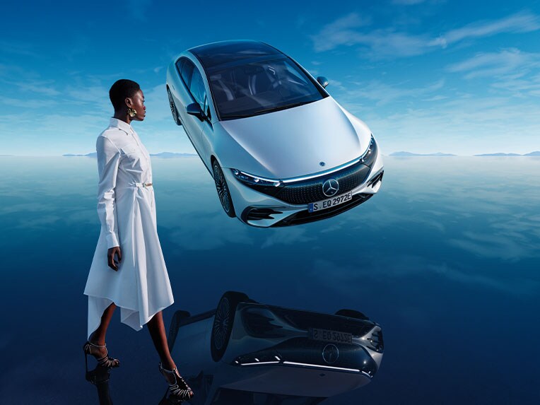 Die vollelektrische EQS Limousine von Mercedes-Benz.