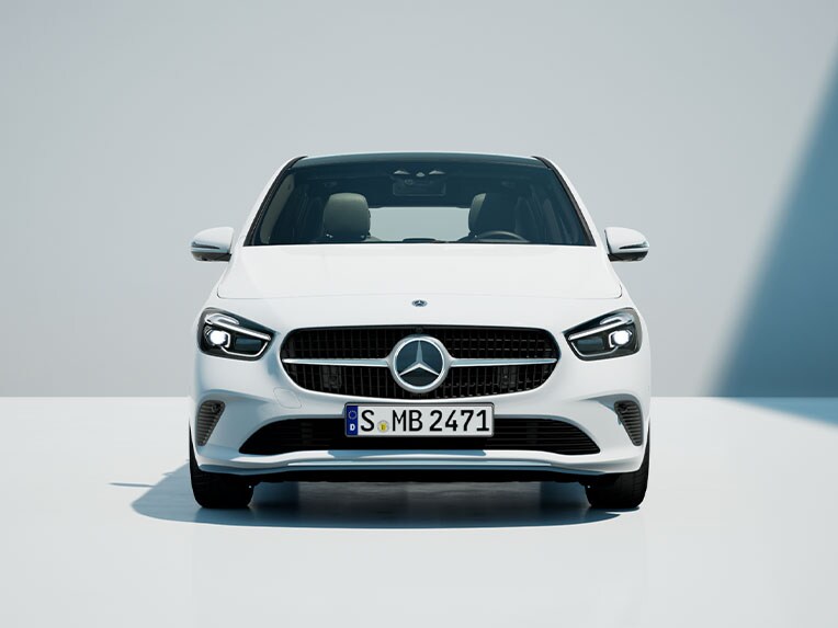 Die Mercedes-Benz B-Klasse in der Frontansicht.