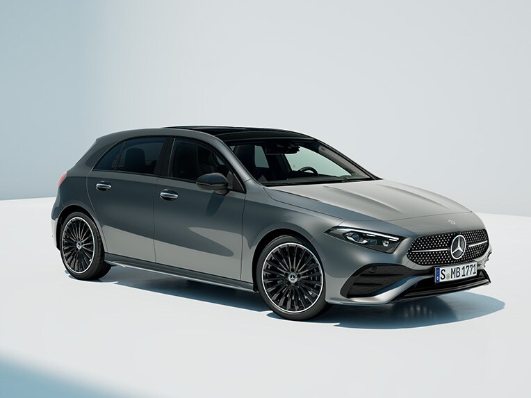 Frontansicht der A-Klasse Kompaktlimousine von Mercedes-Benz.