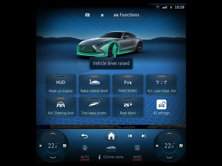 Das Liftsystem Vorderachse für das Mercedes-AMG GT Coupé.