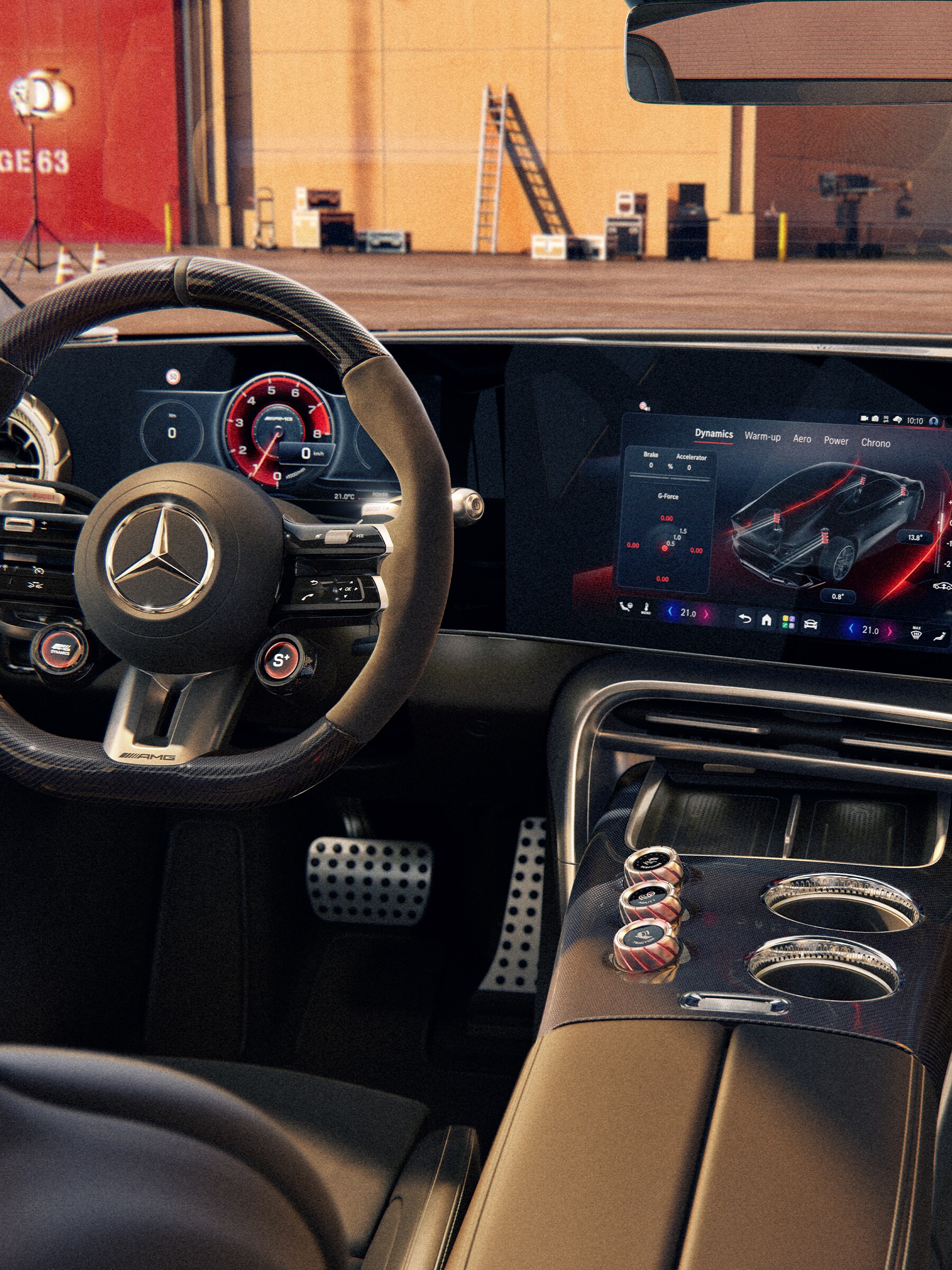 Interieur des Mercedes-AMG GT 4 Türer Coupé.