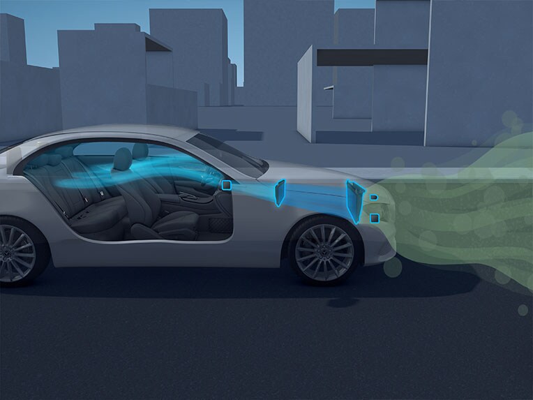 Eine Illustration der Funktion von ENERGIZING AIR CONTROL im neuen GT 63 S E PERFORMANCE von Mercedes-AMG.