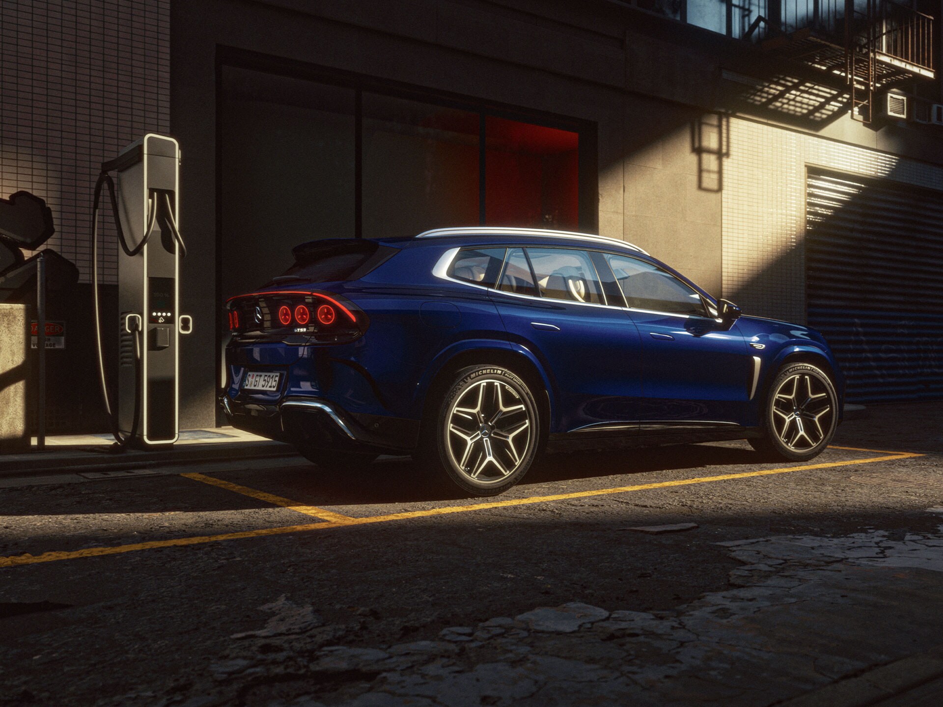 Aufladen des neuen GT SUV von Mercedes-AMG.