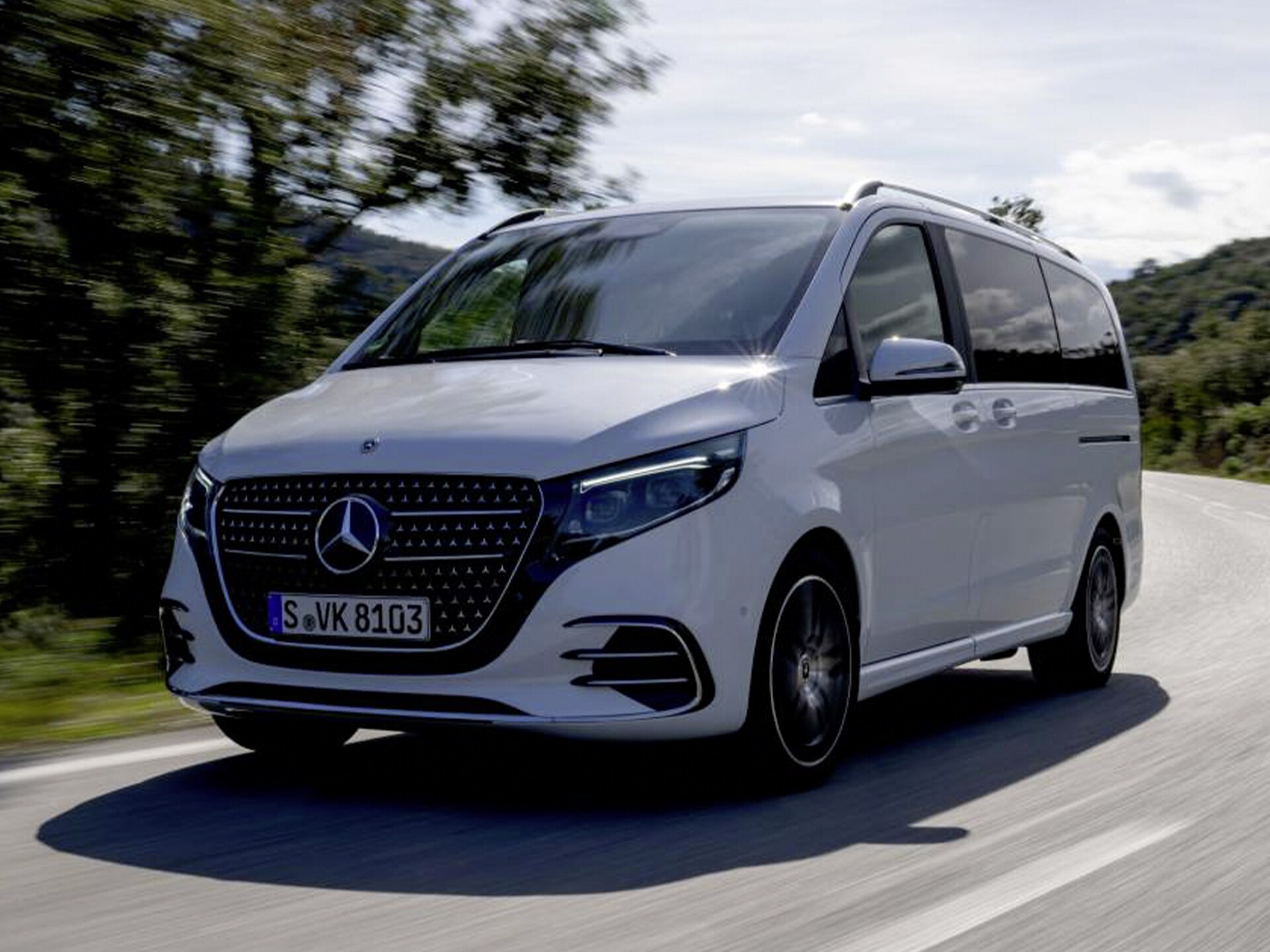 Das Exterieur des Mercedes-Benz V-Klasse Vans.