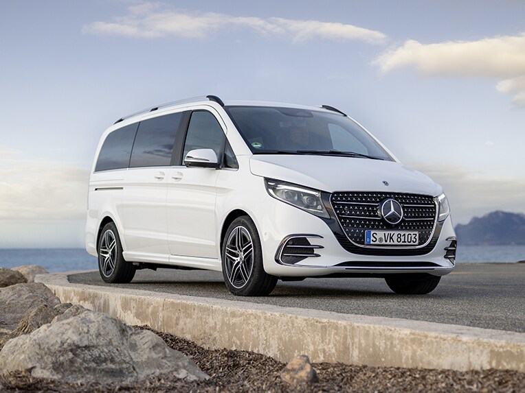 Das Exterieur des Mercedes-Benz V-Klasse Vans.