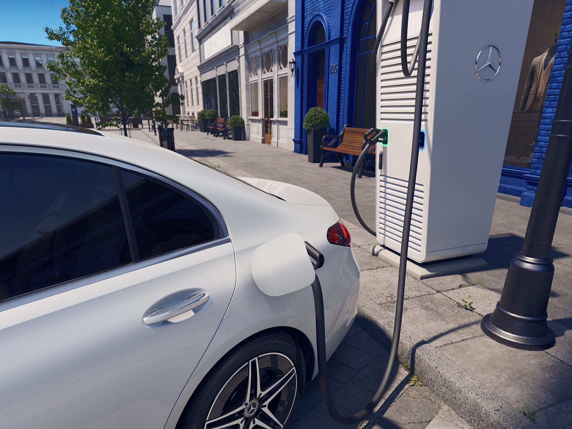 Die Reichweite der neuen C-Klasse Limousine als Plug-in-Hybrid von Mercedes-Benz.
