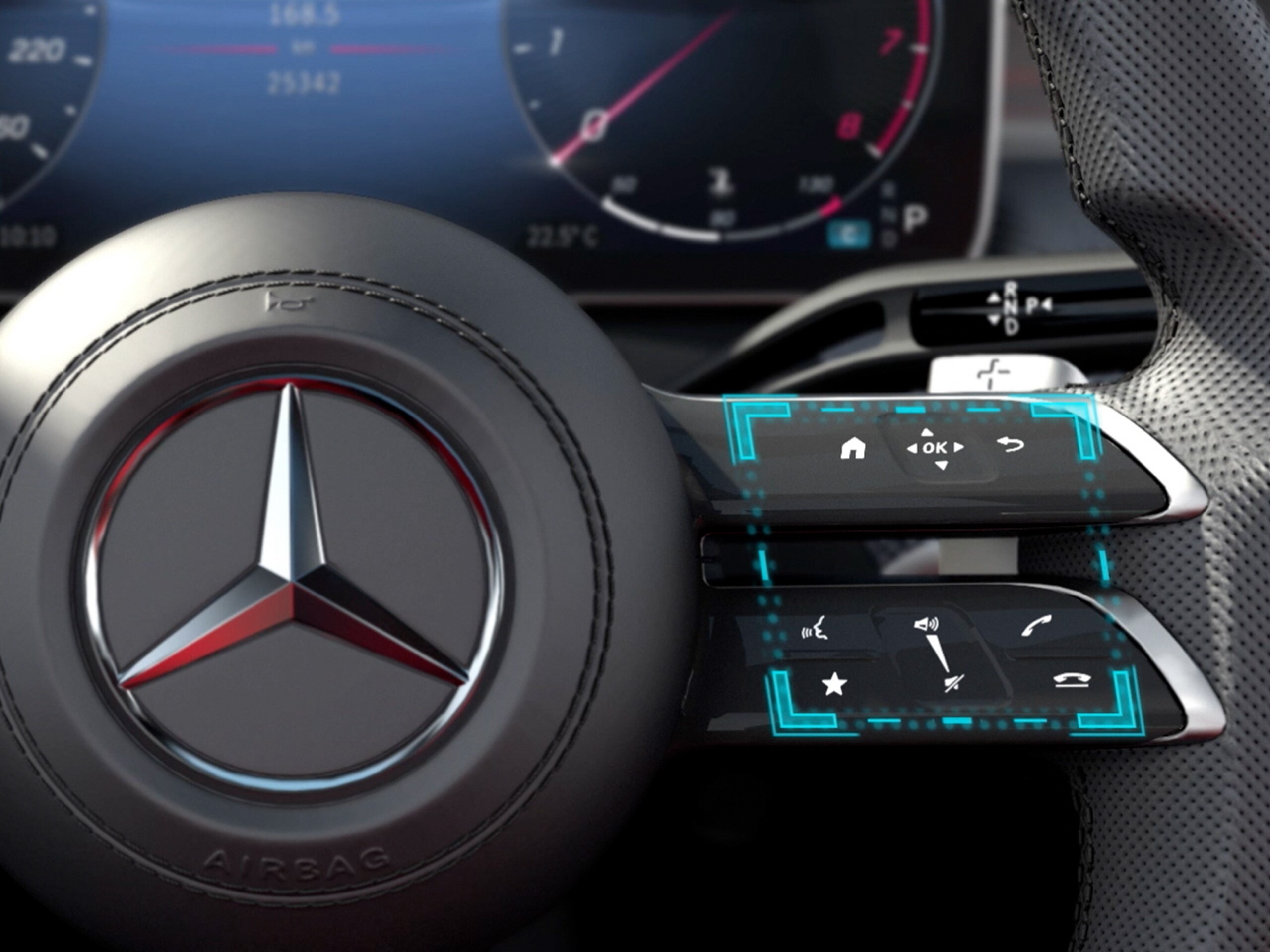 Das Video zeigt die Funktion des MBUX Touch-Bedienkonzepts der Mercedes-Benz C-Klasse Limousine.