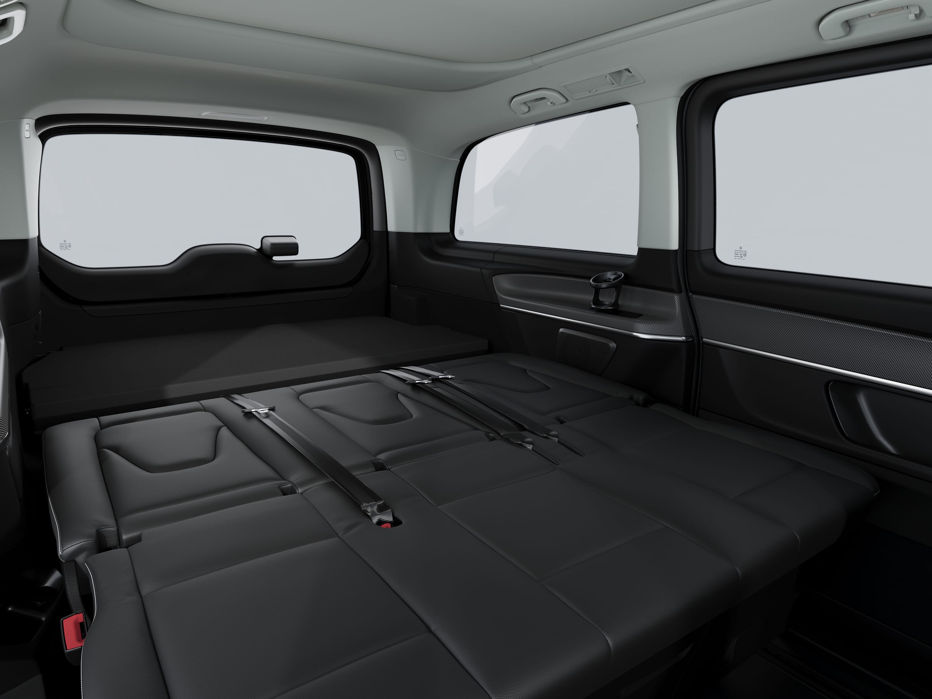 Marco Polo HORIZON World | Mercedes-Benz Mercedes-Benz Marco Polo HORIZON: Sitzbank mit integrierten Schubladen und flexibel nutzbarer Innenraum.