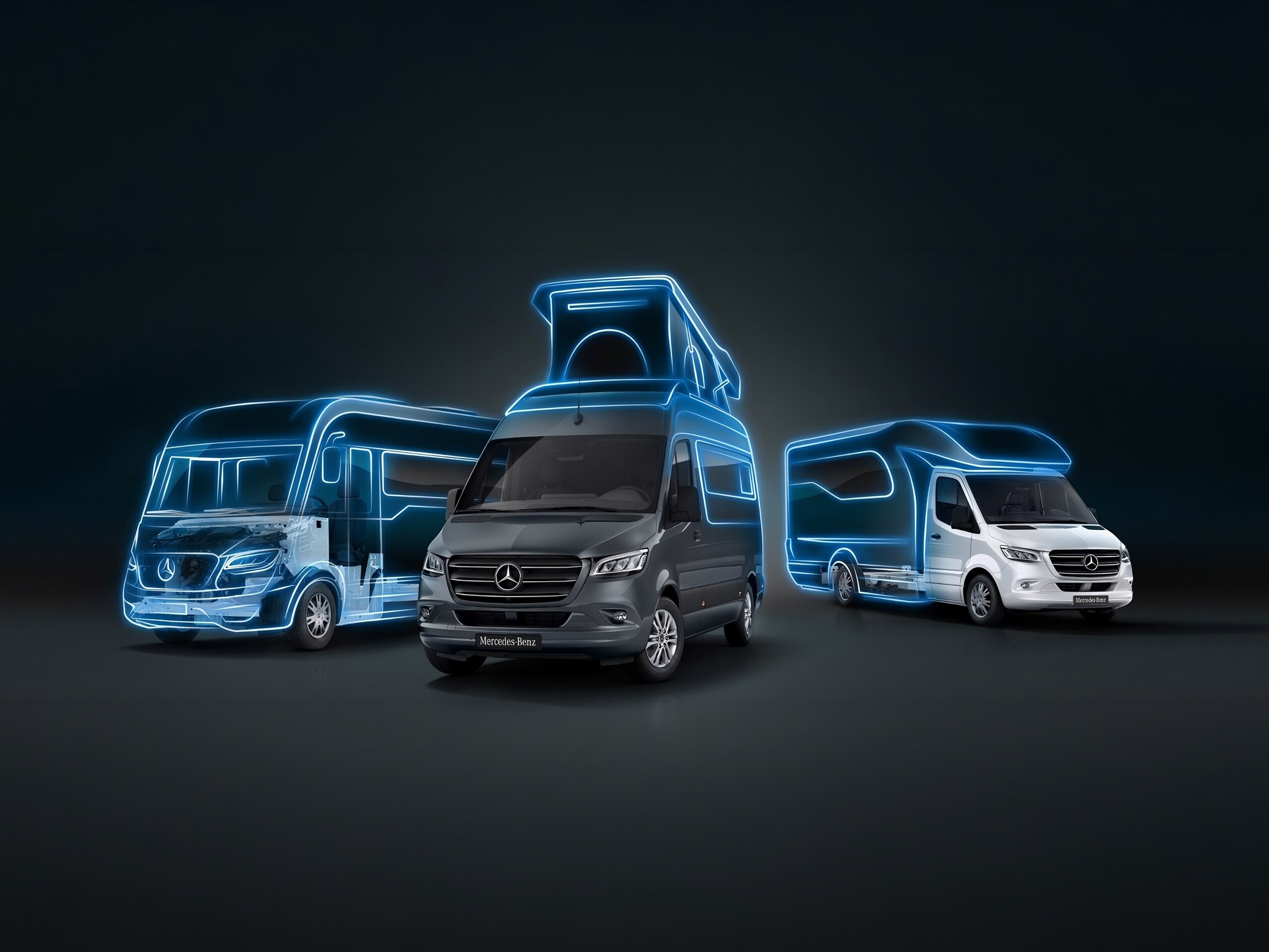Mercedes-Benz Sprinter Wohnmobil mit Allradantrieb für verbesserte Traktion.