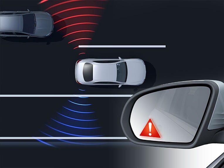 Totwinkel-Assistent im Mercedes-Benz CLA Coupé.