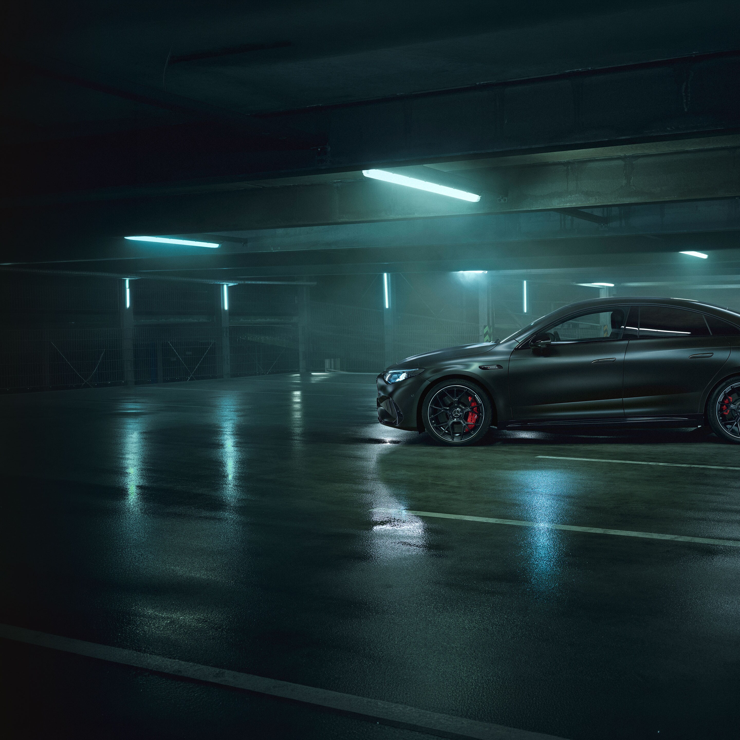 Das Exterieur des brandneuen Mercedes-AMG CLA 45 4MATIC+ electric.