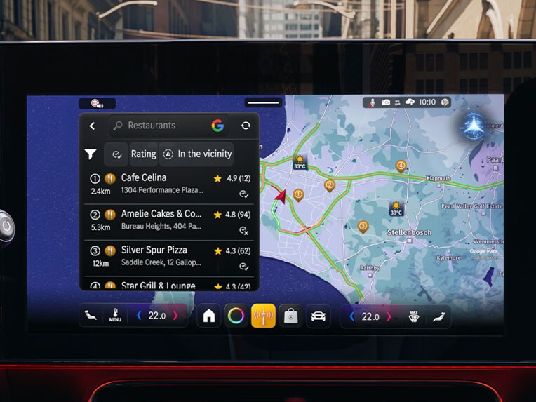 Die Google Navigation im brandneuen CLA von Mercedes-Benz.