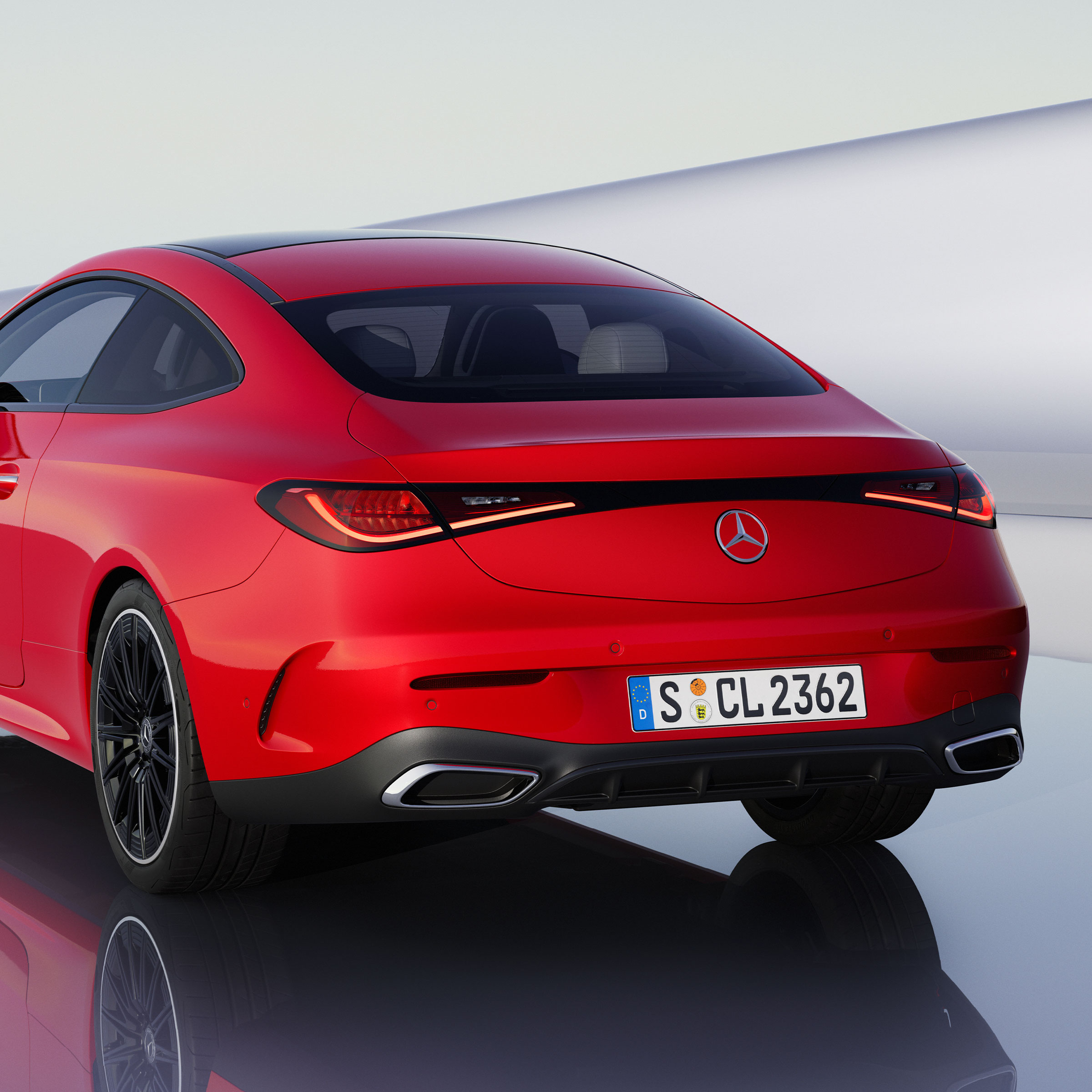 Das Heckdesign des neuen CLE Coupés von Mercedes-Benz.