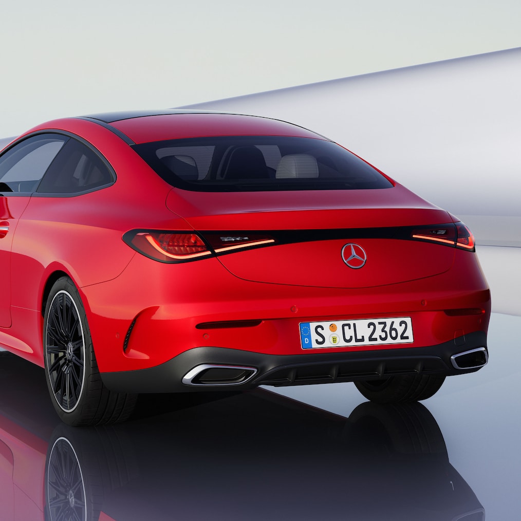 Das Heckdesign des neuen CLE Coupés von Mercedes-Benz.
