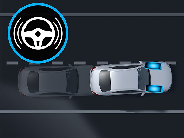 Der aktive Spurhalte-Assistent im Mercedes-Benz CLS.