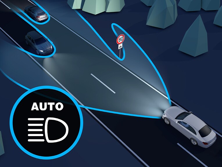 Der Fernlicht-Assistent Plus im Mercedes-Benz CLS.
