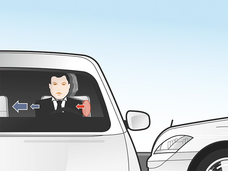 Eine Veranschaulichung von PRE-SAFE® Impuls im Mercedes-Benz CLS.
