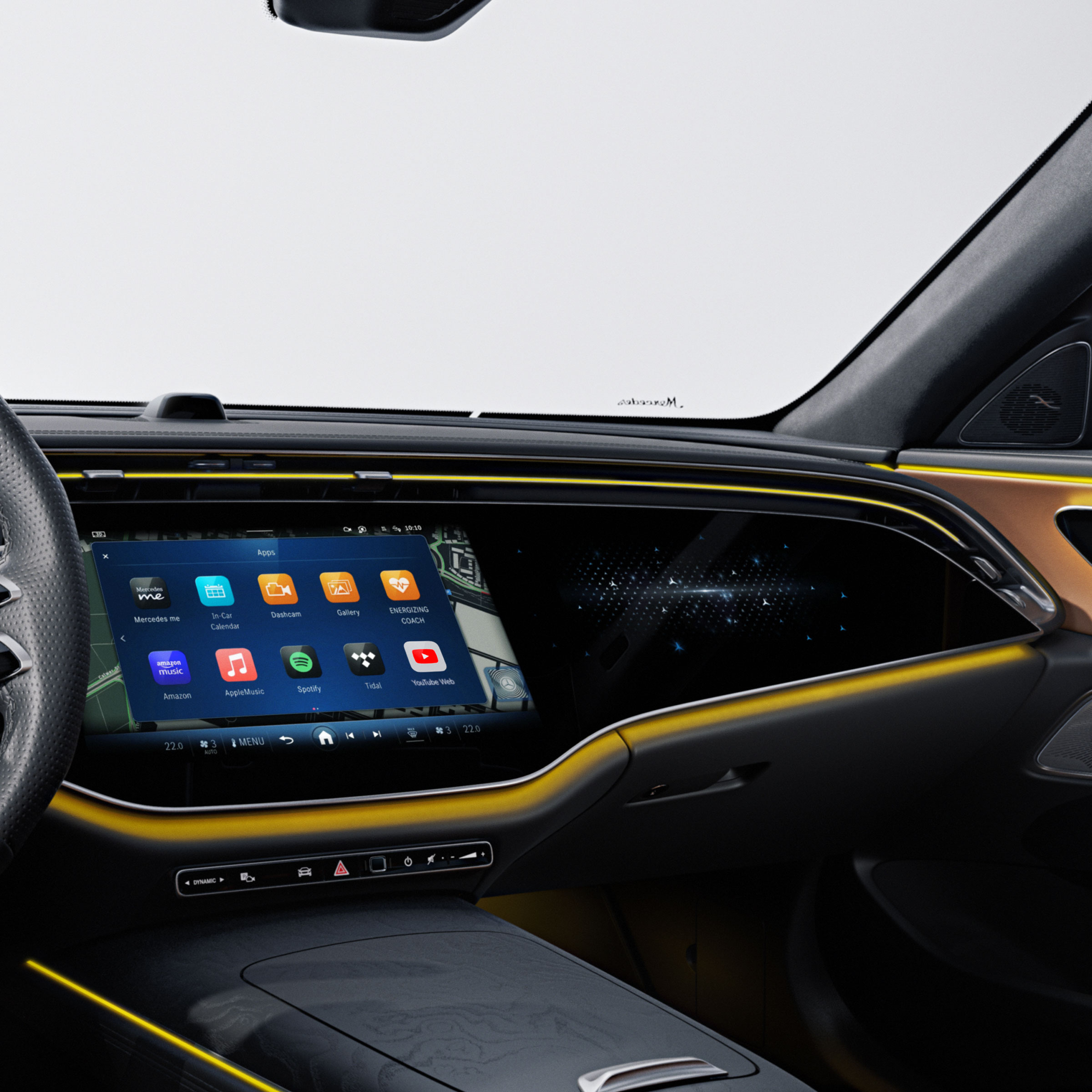 Der MBUX Superscreen im Mercedes-Benz E-Klasse T-Modell.
