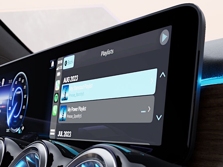 MBUX Entertainment im EQB von Mercedes-Benz.