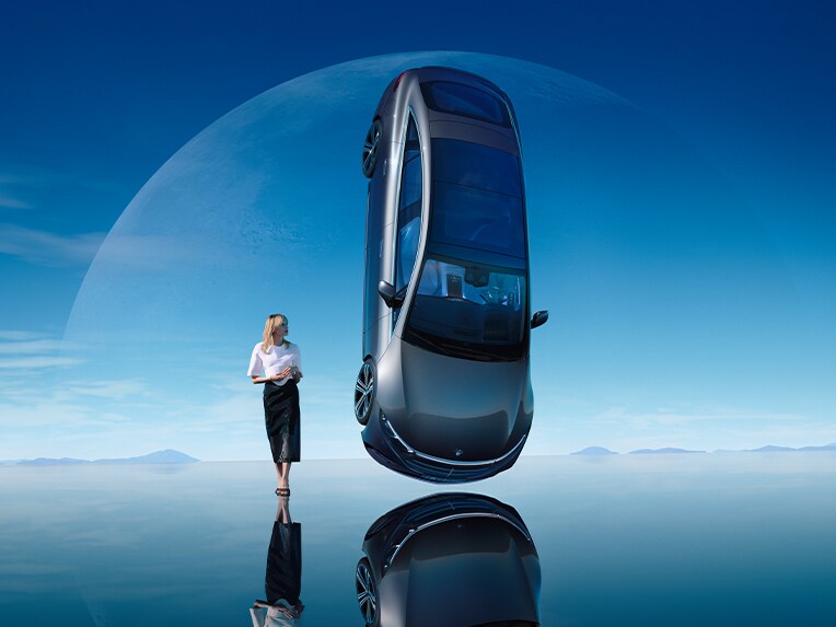 Das Elektroauto EQS Limousine von Mercedes-Benz.