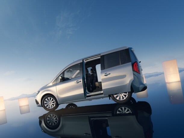 Das Seitendesign des Mercedes-Benz EQT.