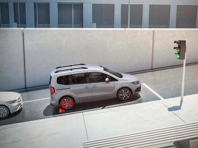 Die Berganfahrhilfe des Mercedes-Benz EQT.