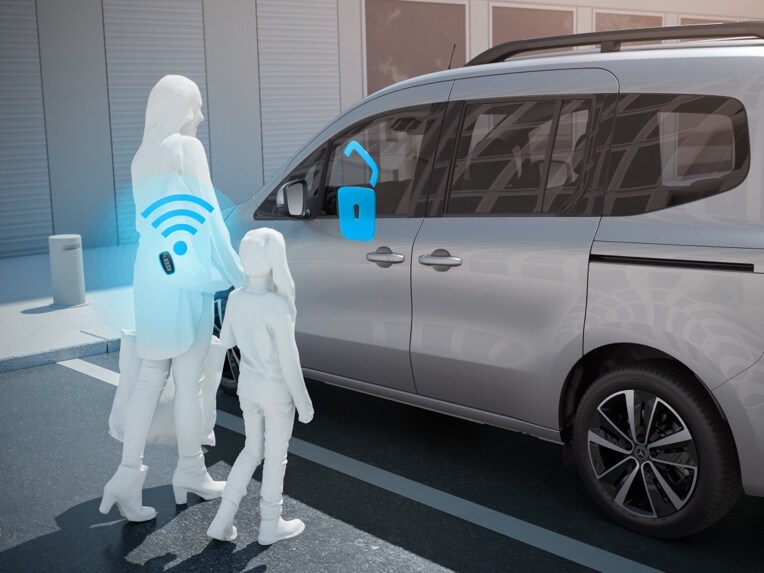 Das schlüssellose Entriegelungssystem KEYLESS-GO für den EQT.