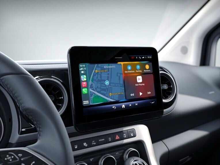 Smartphone Integration im MBUX Multimediasystem des EQT.