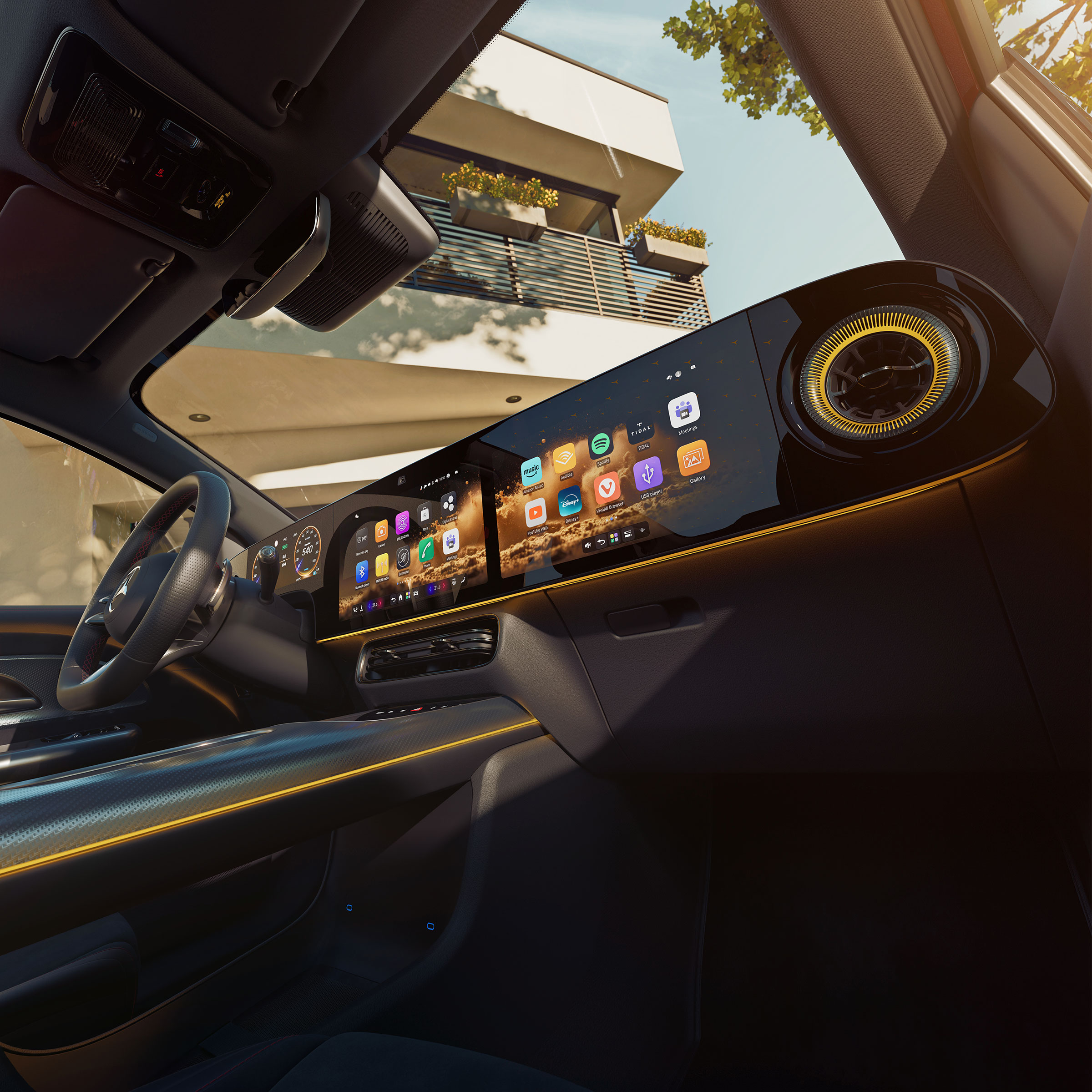 Der neue elektrische GLA | Mercedes-Benz Detailansicht des 14-Zoll-Display im neuen elektrischen GLA.