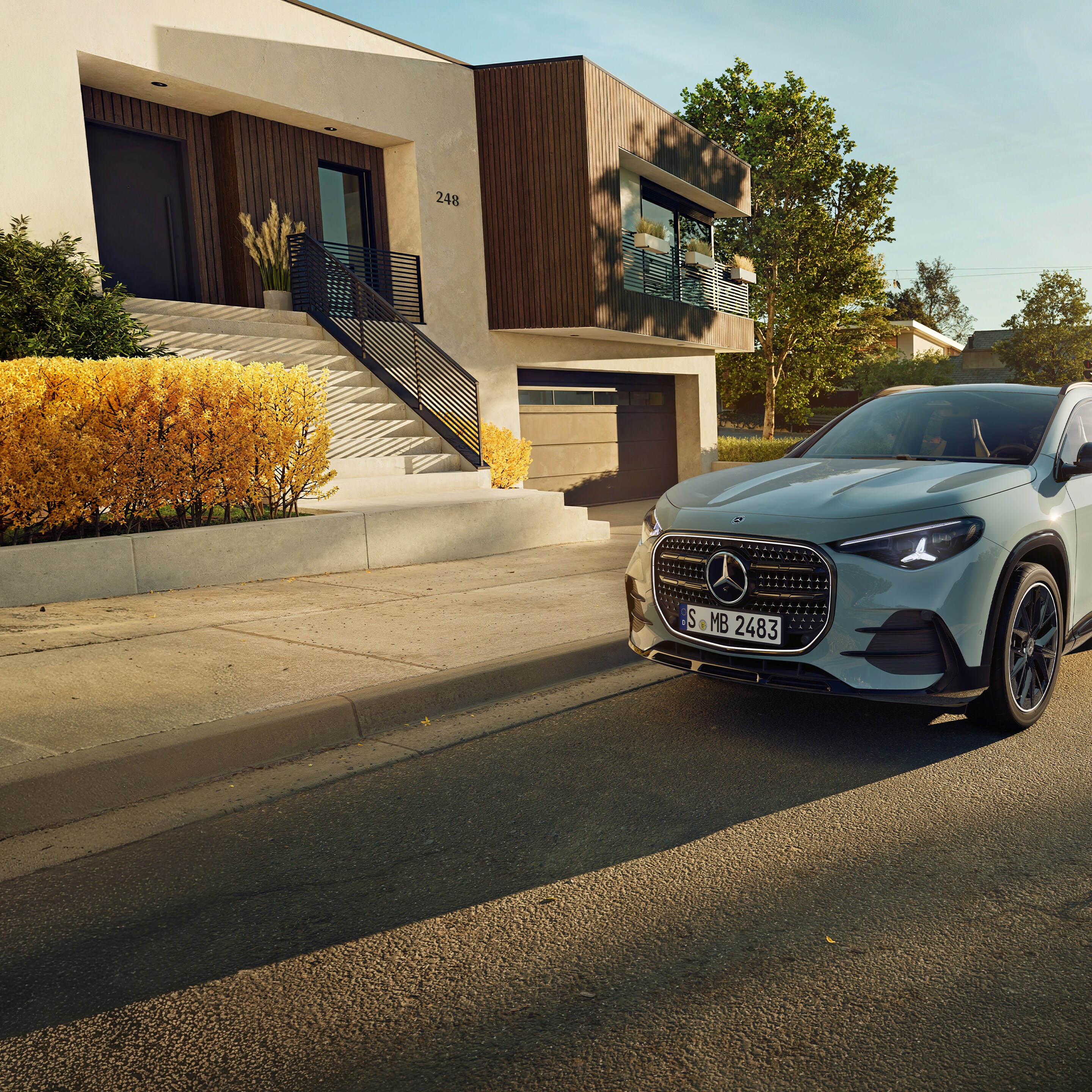 Das Exterieur des brandneuen GLA von Mercedes-Benz.