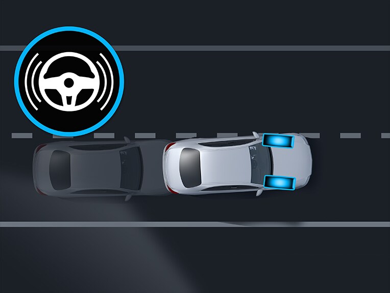 Aktiver Spurhalte-Assistent im Mercedes-Benz GLA.