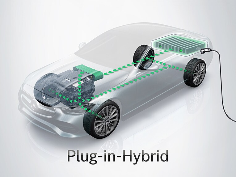 Der Mercedes-Benz GLA Plug-in-Hybrid in seitlicher Frontansicht.