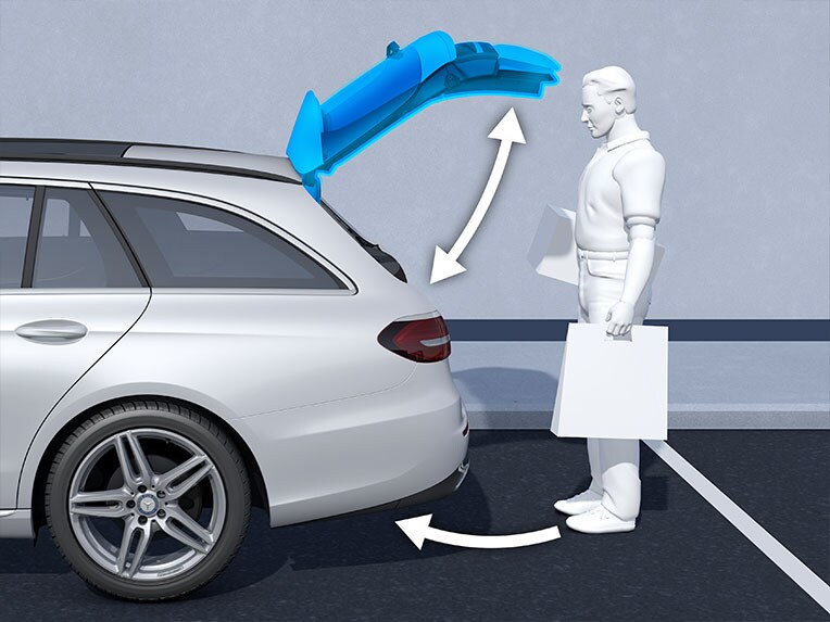 Eine Darstellung des HANDS-FREE ACCESS im GLB von Mercedes-Benz.
