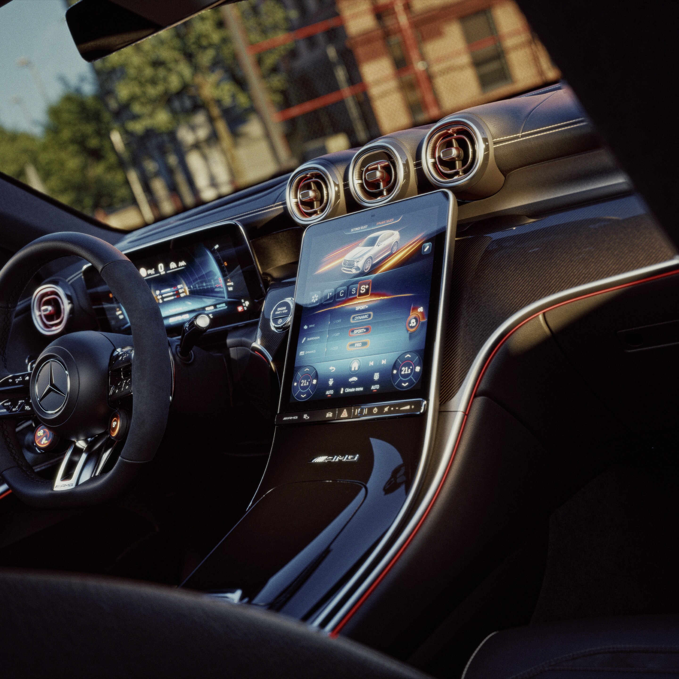 Das Interieur des neuen Mercedes-AMG GLC Coupés.