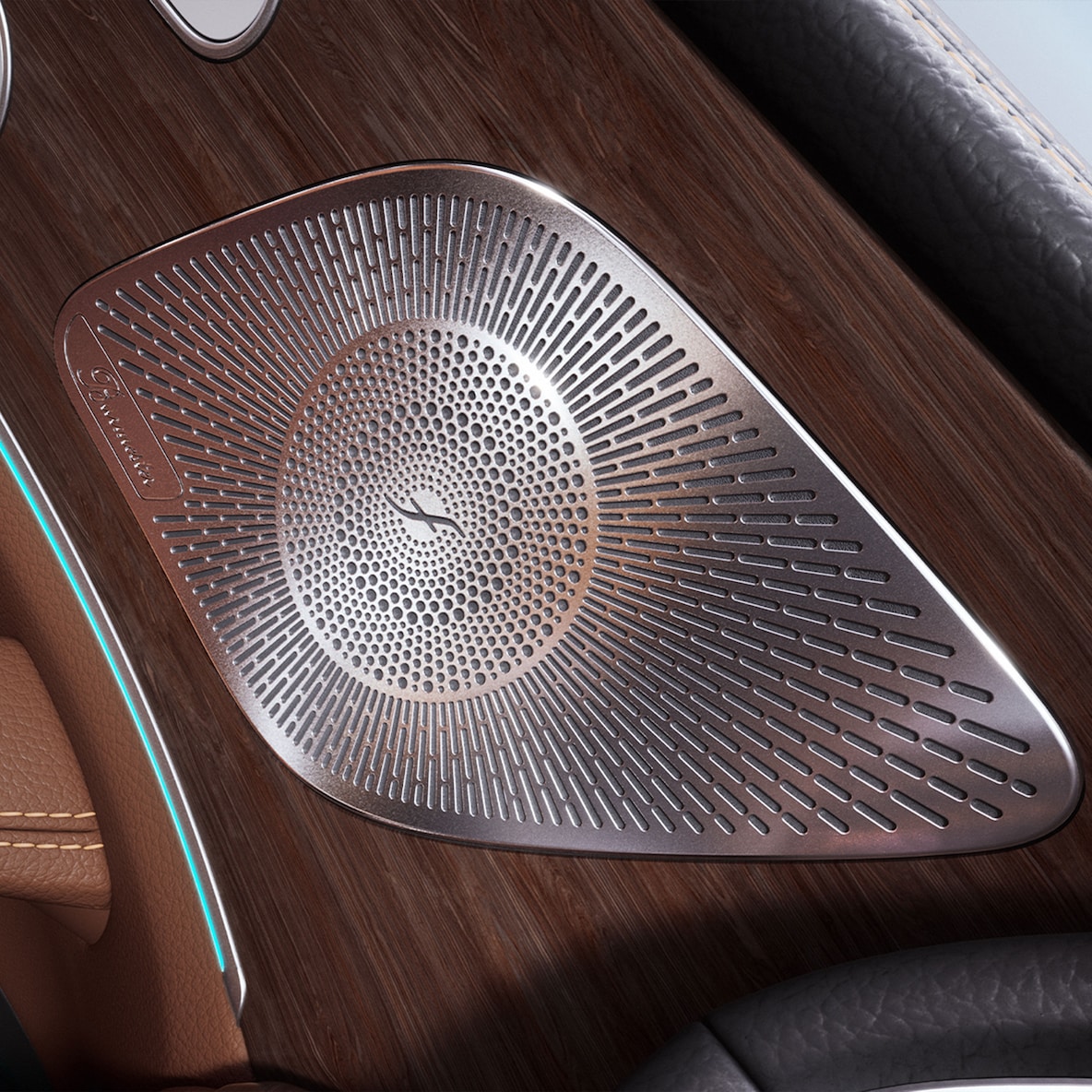 Die Lautsprecher des Burmester® Surround-Soundsystems im Mercedes-Benz GLE Coupé.