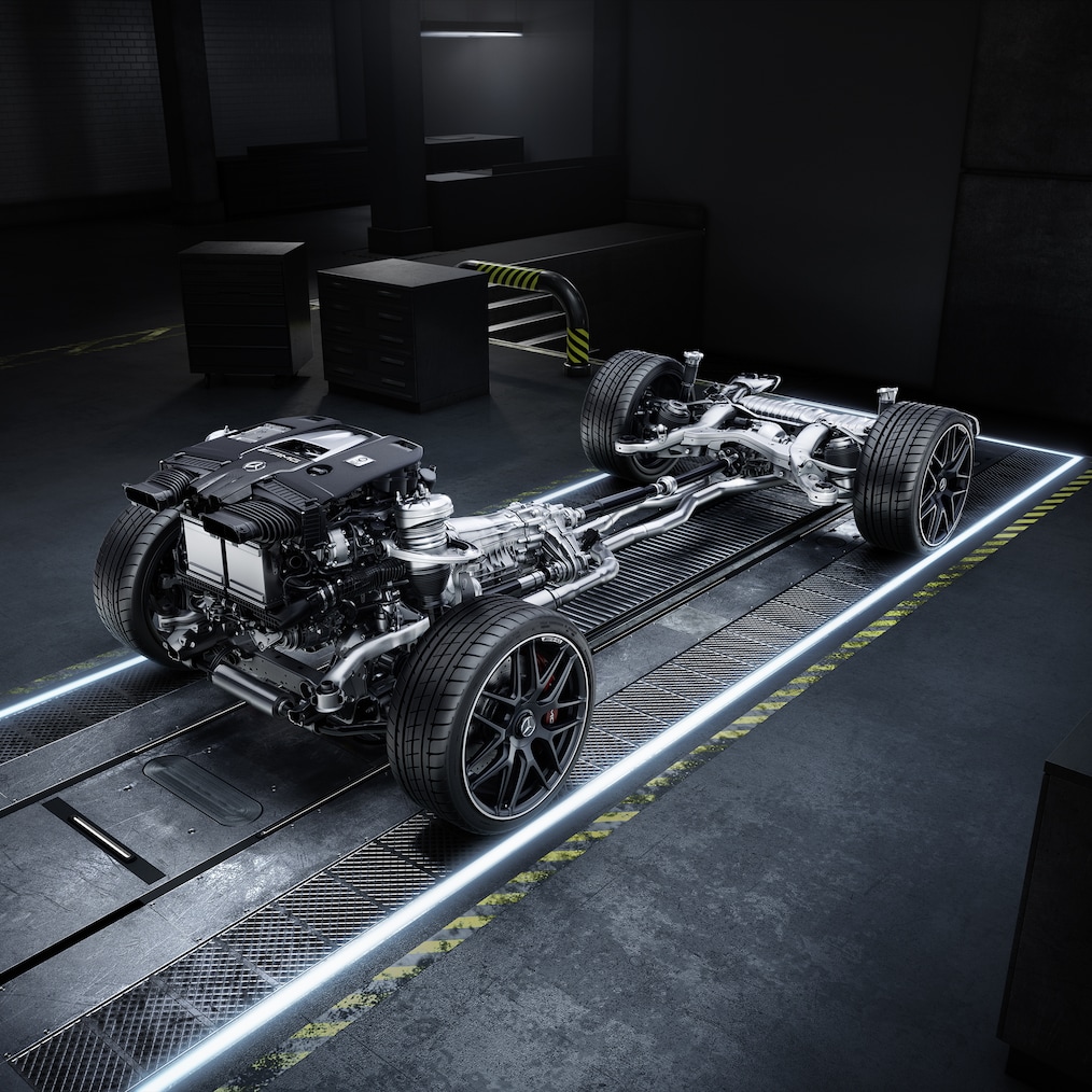 Eine weitere dynamische Ansicht eines Mercedes-AMG GLE SUV (Fahraufnahme).