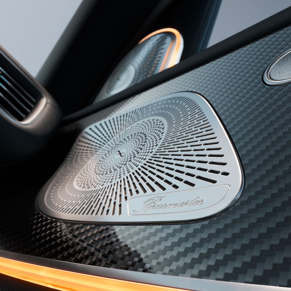 Die Lautsprecher des Burmester® Surround-Soundsystems im Mercedes-Benz GLS.